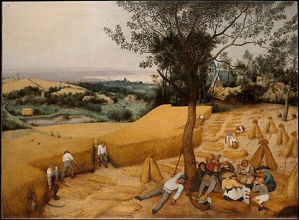 Pieter Bruegel idősebb: Az aratók (1565) – illusztráció A háromrészes napi keret című könyvrészlethez